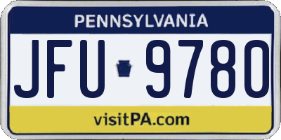 PA license plate JFU9780