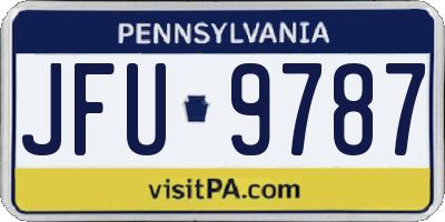 PA license plate JFU9787