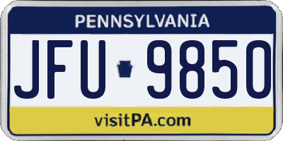 PA license plate JFU9850