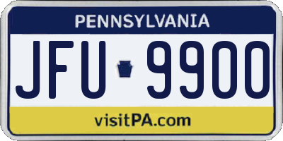 PA license plate JFU9900