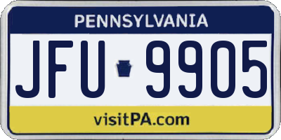 PA license plate JFU9905
