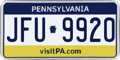 PA license plate JFU9920