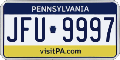 PA license plate JFU9997