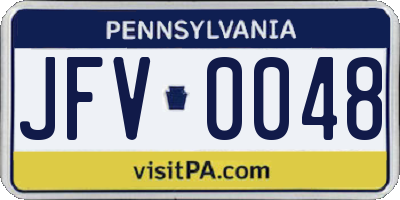PA license plate JFV0048