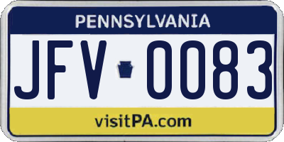 PA license plate JFV0083