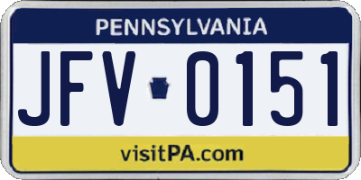 PA license plate JFV0151