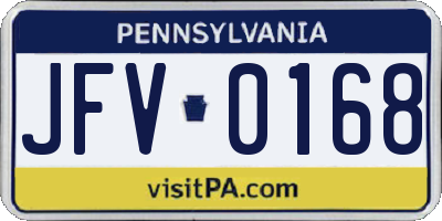 PA license plate JFV0168