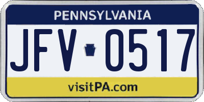 PA license plate JFV0517
