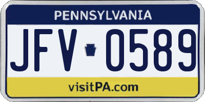 PA license plate JFV0589