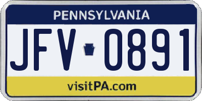 PA license plate JFV0891