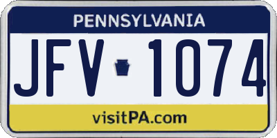 PA license plate JFV1074