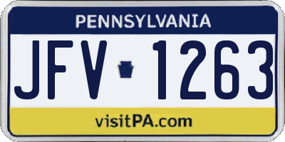 PA license plate JFV1263