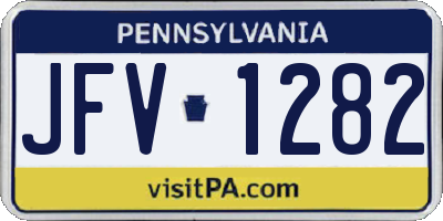 PA license plate JFV1282