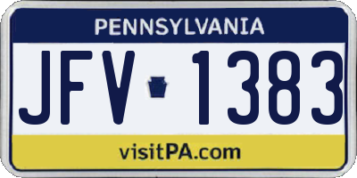 PA license plate JFV1383