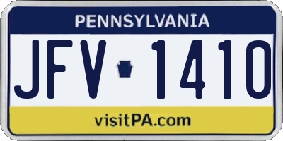 PA license plate JFV1410