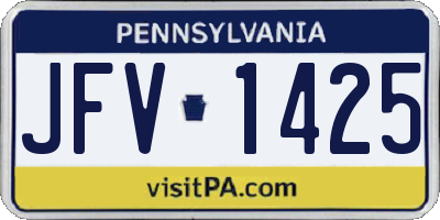 PA license plate JFV1425