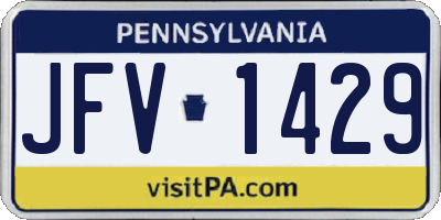 PA license plate JFV1429