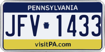 PA license plate JFV1433