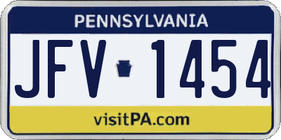 PA license plate JFV1454