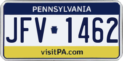 PA license plate JFV1462