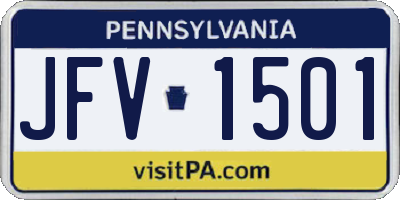 PA license plate JFV1501