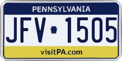 PA license plate JFV1505