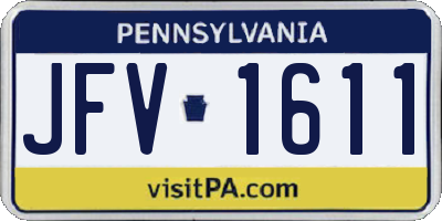 PA license plate JFV1611