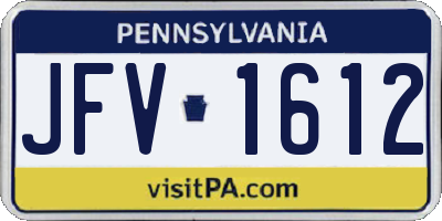 PA license plate JFV1612