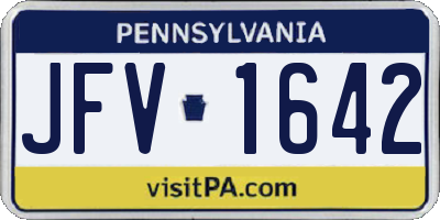 PA license plate JFV1642
