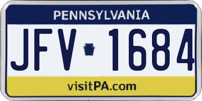 PA license plate JFV1684