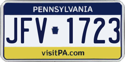 PA license plate JFV1723