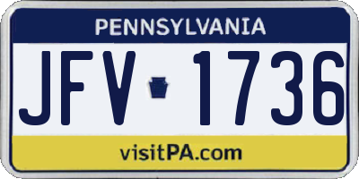 PA license plate JFV1736