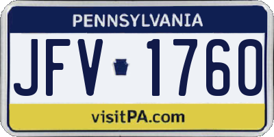 PA license plate JFV1760