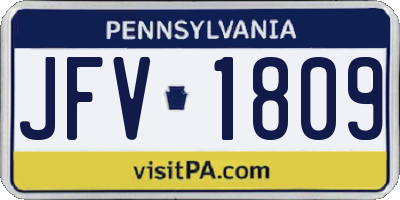 PA license plate JFV1809