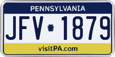 PA license plate JFV1879