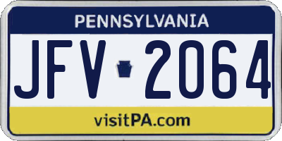 PA license plate JFV2064
