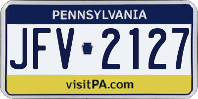 PA license plate JFV2127