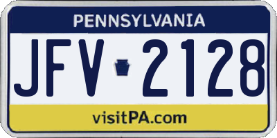 PA license plate JFV2128