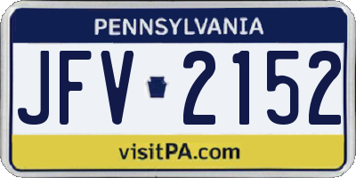 PA license plate JFV2152