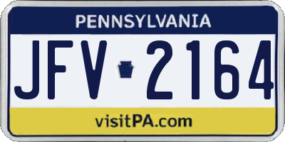 PA license plate JFV2164