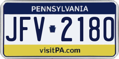 PA license plate JFV2180