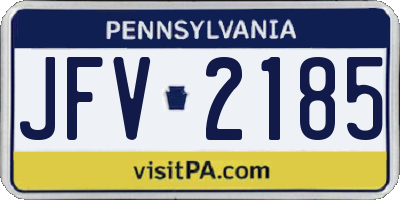 PA license plate JFV2185