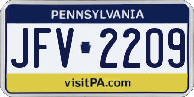 PA license plate JFV2209