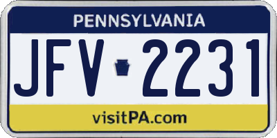 PA license plate JFV2231