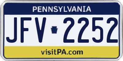 PA license plate JFV2252