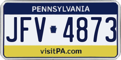 PA license plate JFV4873