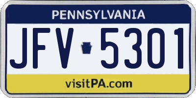 PA license plate JFV5301