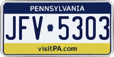 PA license plate JFV5303