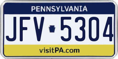 PA license plate JFV5304