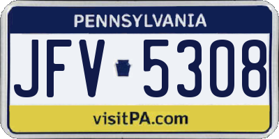 PA license plate JFV5308